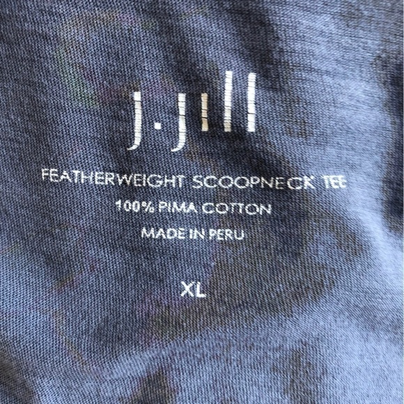 J Jill Featherweight Scoopneck Pima Cotton Tee Women XL Gray Long Sleeves - Picture 7 of 7